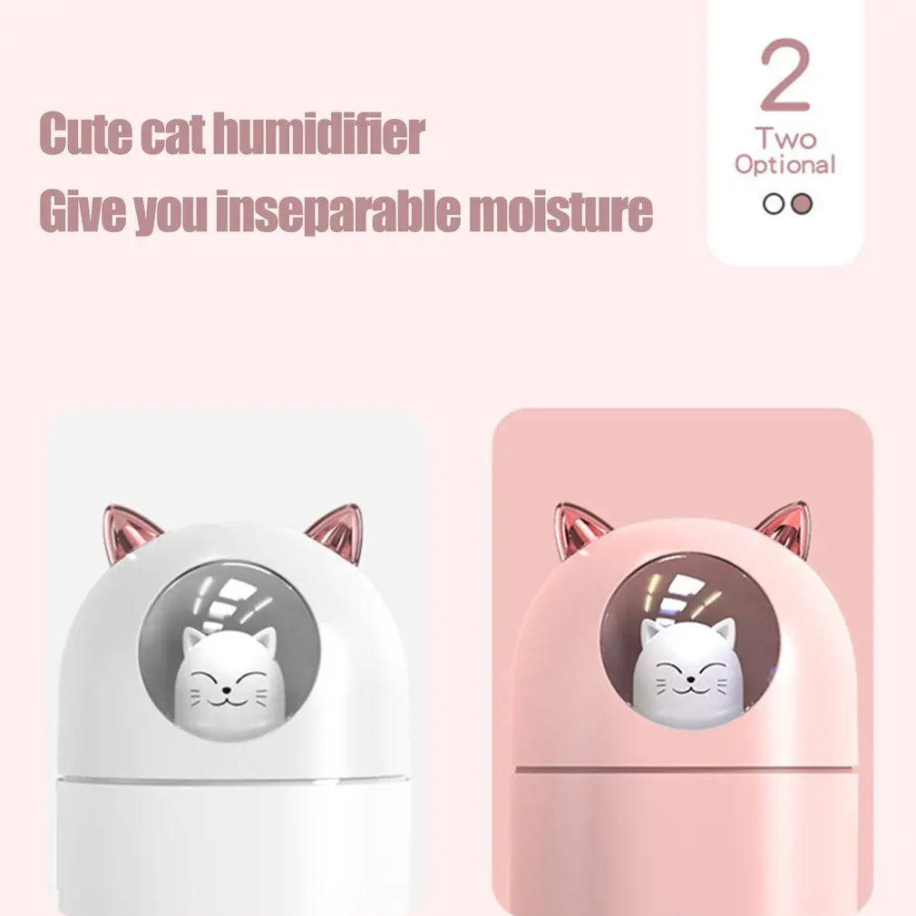 Mini Portable Cute Cat Usb Aroma Diffuser H2o Humidifier Ultrasonic Water Cooling Fog Led Car Air Humidifier