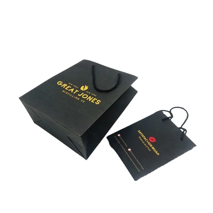 High-end Jewelry/Watches Packing Paper Bag With Black PP Rope