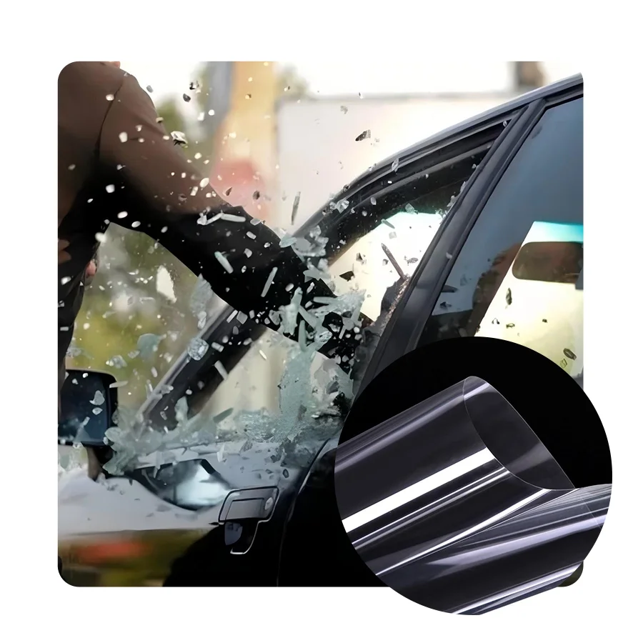 2mil 4mil 8mil 12mil Window Tint Film Explosion Proof Home Security Tinting Film Glass Anti Scratch clear Safety Glass Film