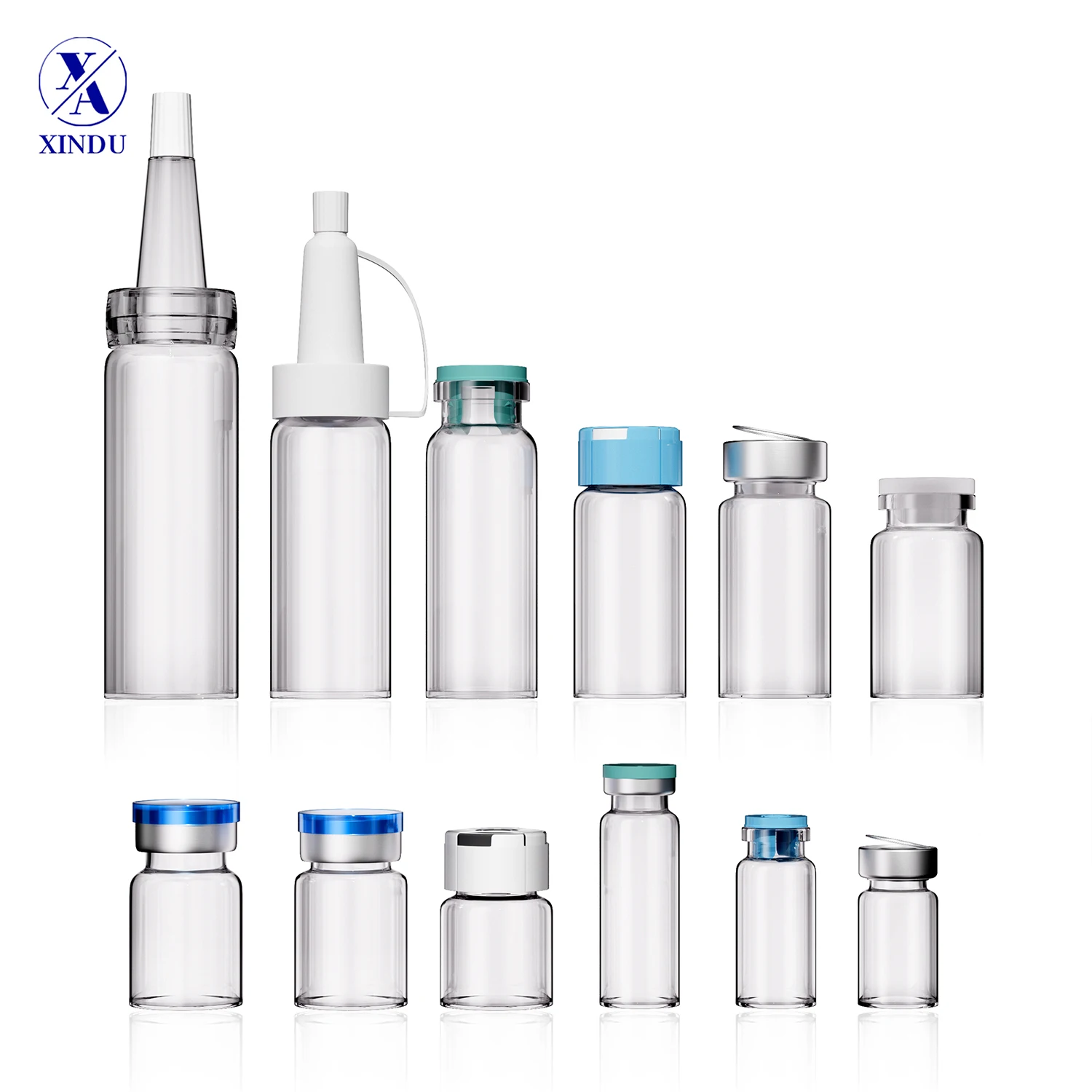 5ml 7ml 10ml 15ml 20ml 30ml Clear Amber Sterile Injection Molded Glass Vials with Rubber Stopper For Serum