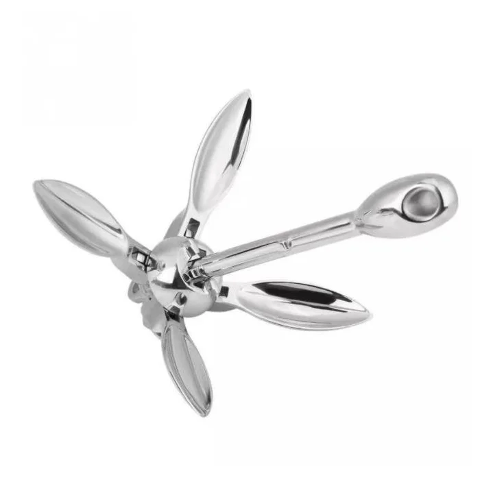 Mirror polish Marine Made Folding Grapnel Anchor Steel Stainless Boat Marine Yacht