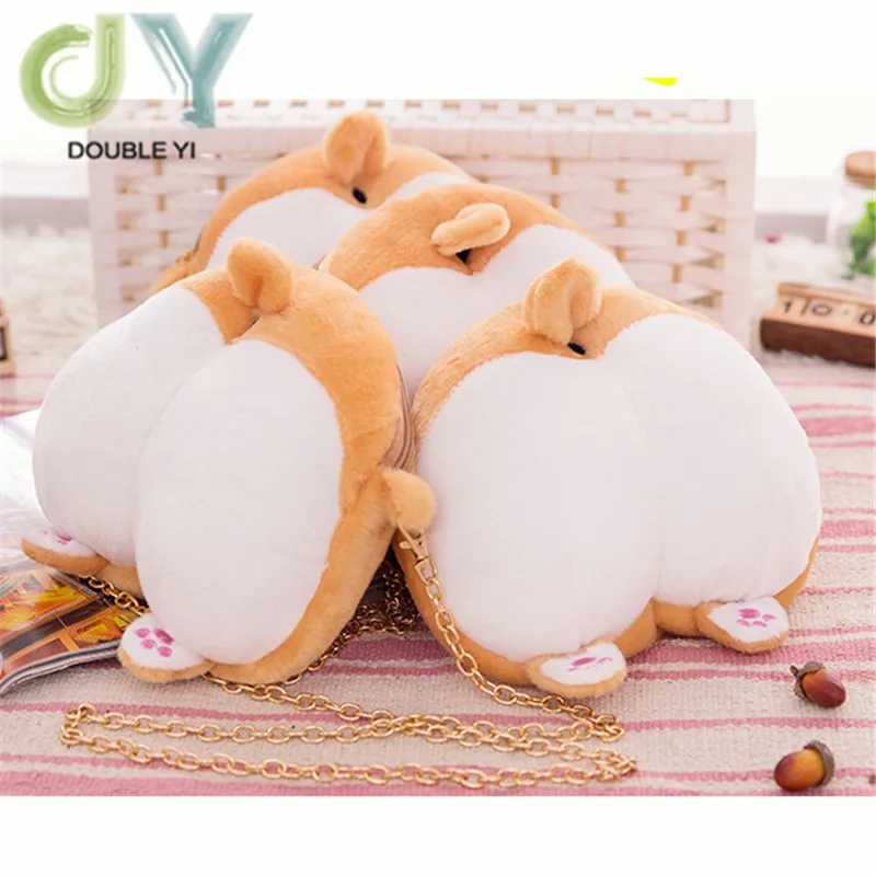 Кошелек для монет с имитацией ягодиц плюшевая корги сумка-мессенджер мультяшный большой кошелек ягодицами