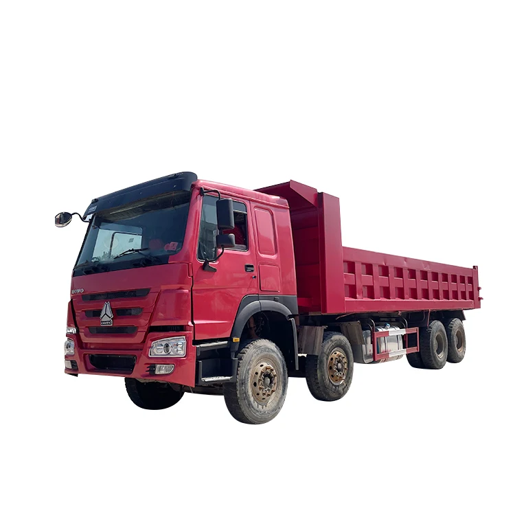 Подержанный самосвал HOWO 8x4 красный 12-колесный грузовой Грузовик Sinotruk самосвалы