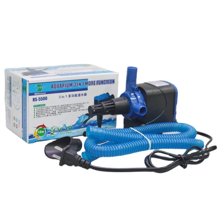RS Aquarium Filter Air Pump Aquarium Water Pump Fish Tank Circulating Water SpraySubmersible Purifier Filter RS-5500 RS-6500