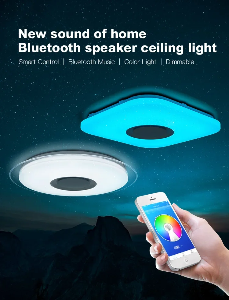 Nordic Style Smart RGB Dimming LED Ceiling Lights White Shade APP Controlled for Middle Sized Kids Room Hotel & Dining Room