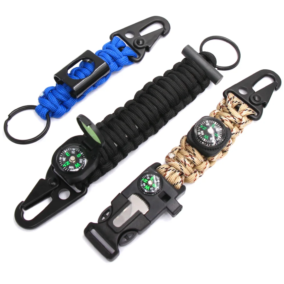 Outdoor custom keychain paracord survival keyring monkey fist ball knot key paracord keychains