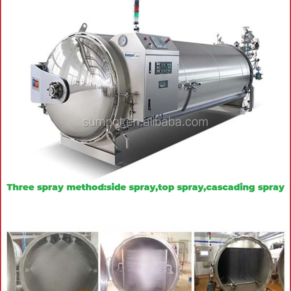 water spray small retort machine for coconut milk