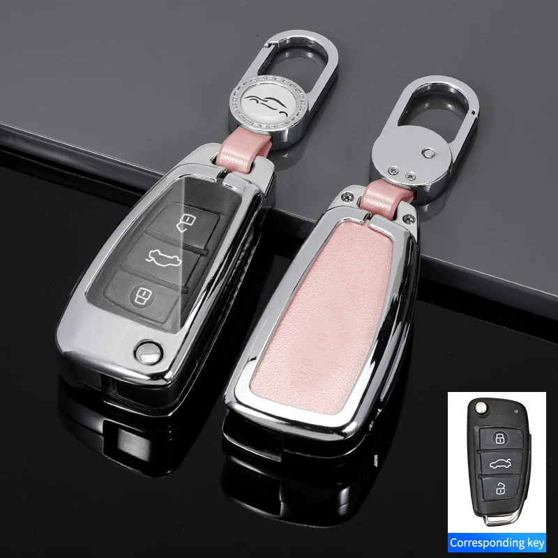 Car Remote Key Cover Holder Leather Case Accessories Keychain Shell Bag for Audi Q3 Q2L QAI S3 R8 A3 Q7 A6L A6 Car Case