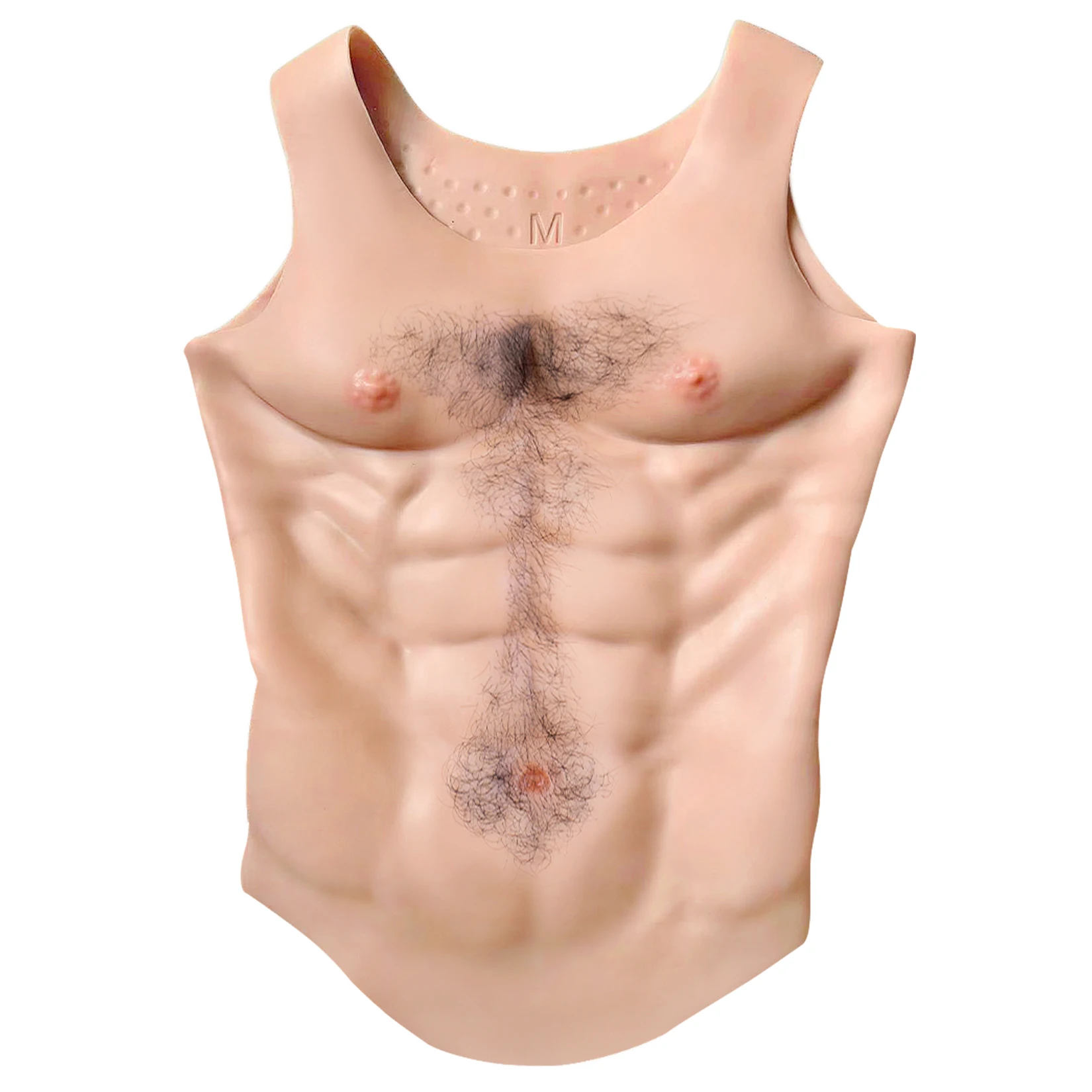 Artificial Chest Muscles Belly Realistic Silicone Muscle Cosplay Shirt Silicone Simulation Muscle Suit with Body Hair
