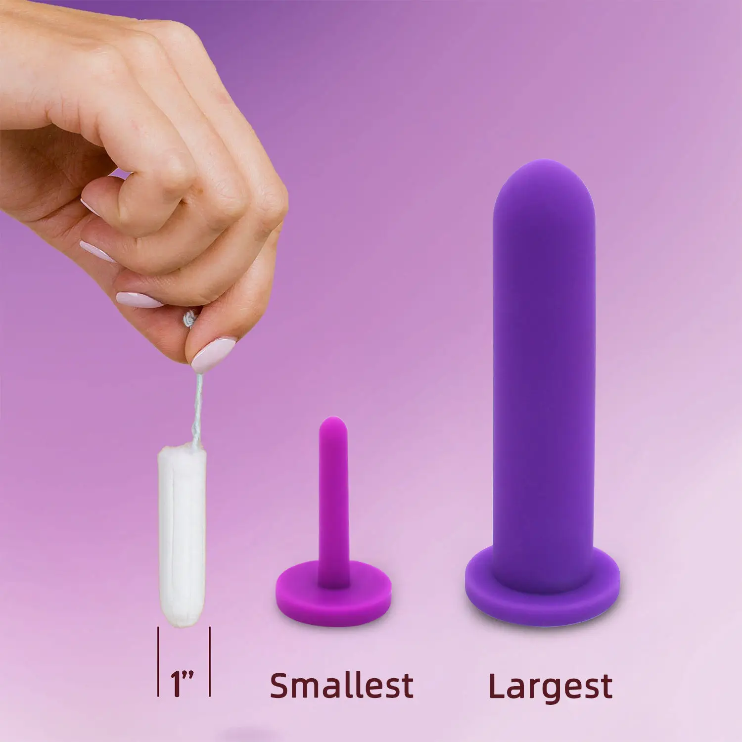 Professional Pelvic Floor Muscle Exerciser Silicone Dilators for Women & Men Medical Device for Pelvic Pain Relief in Sizes 1-8