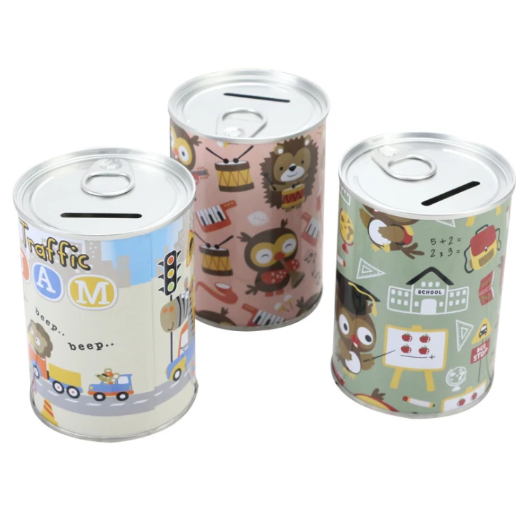 
Factory Supplier Cylinder Tin Can Coin Bank Metal Money Tin Box 