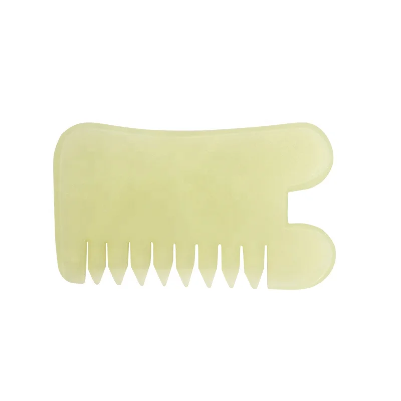 Natural Stone Head Massage Tool Wholesale Scraping Gusha Comb Xiuyan Jade Scalp Massage Gua Sha Comb