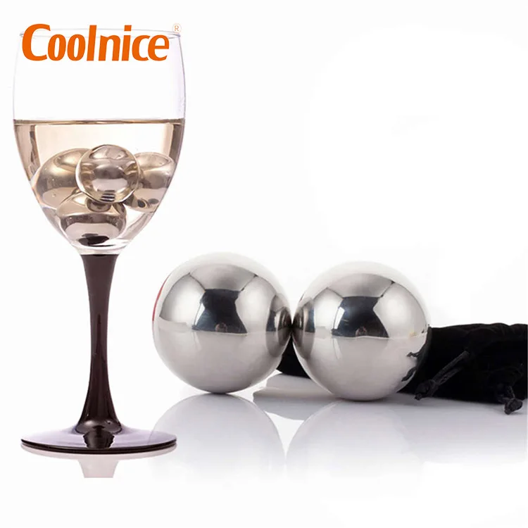 Hot Sale Reusable Stainless Steel Ice Cubes Ball Metal Chilling Stones Cooler Balls