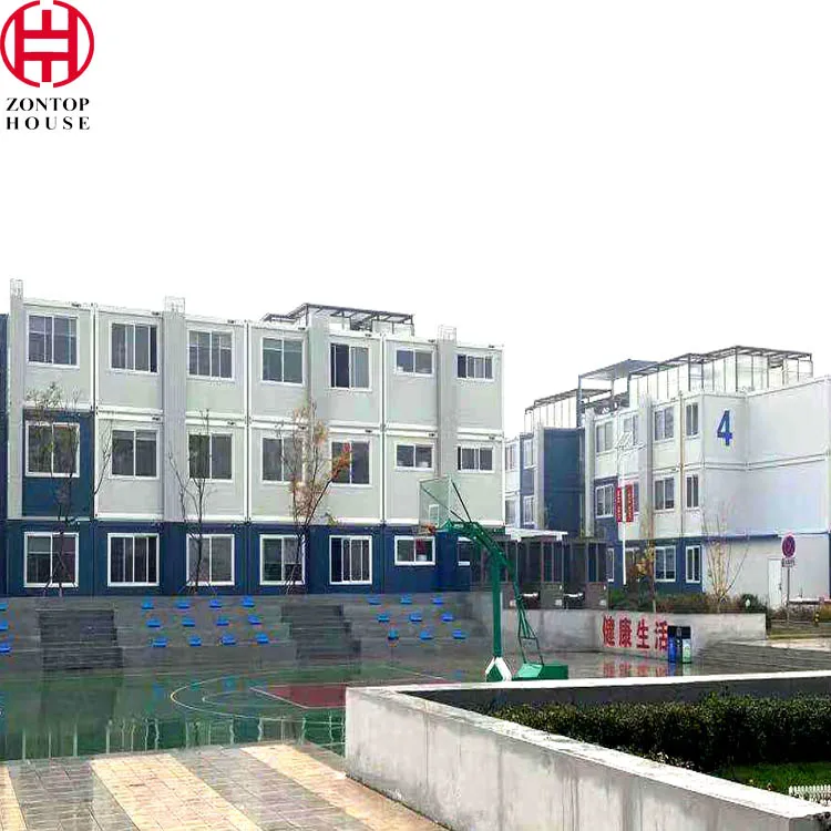 Zontop china 4 bedrooms luxury prefabricated modern quick concrete 20ft container homes 2 story prefab house