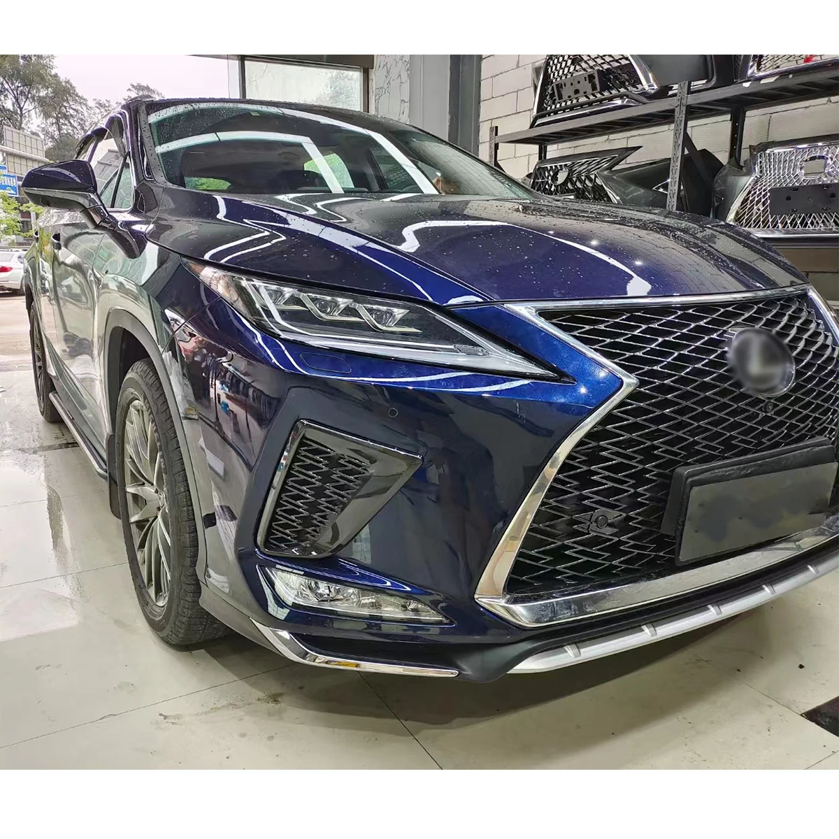 Body kit include Front bumper assembly with grille LED Headlight for Lexus RX 2016-2019 upgrade to 2020 model