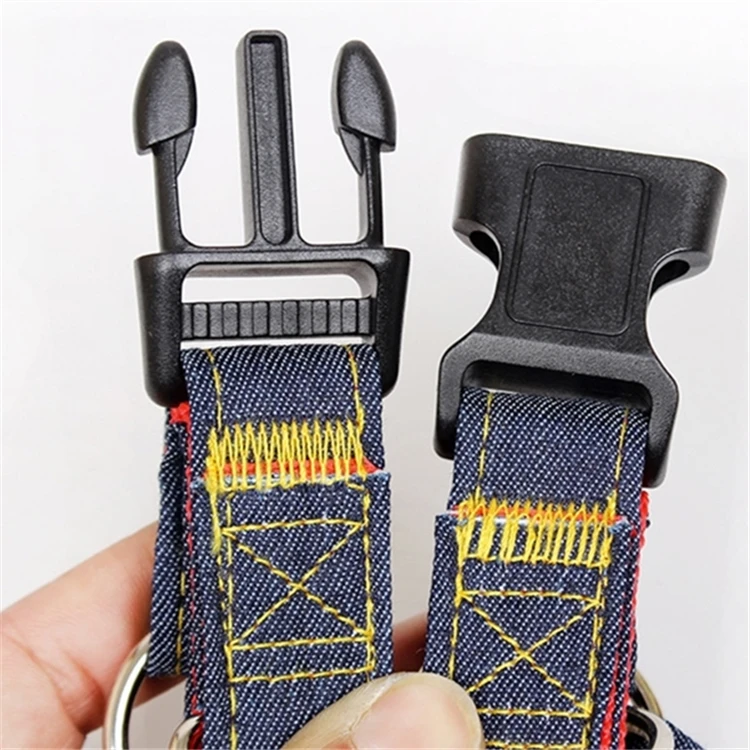 Wholesale Adjustable Strong Durable Nylon Cat Collars Pet Dog Denim Collar