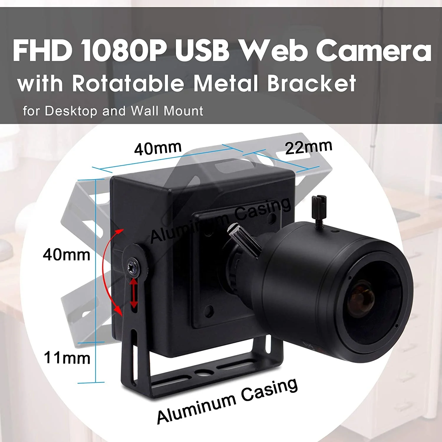 ELP Full HD 1080P H.264 varifocal USB webcam IMX 322 with build in microphone for Video Conferencing systems ELP-USBFHD06H-BFV