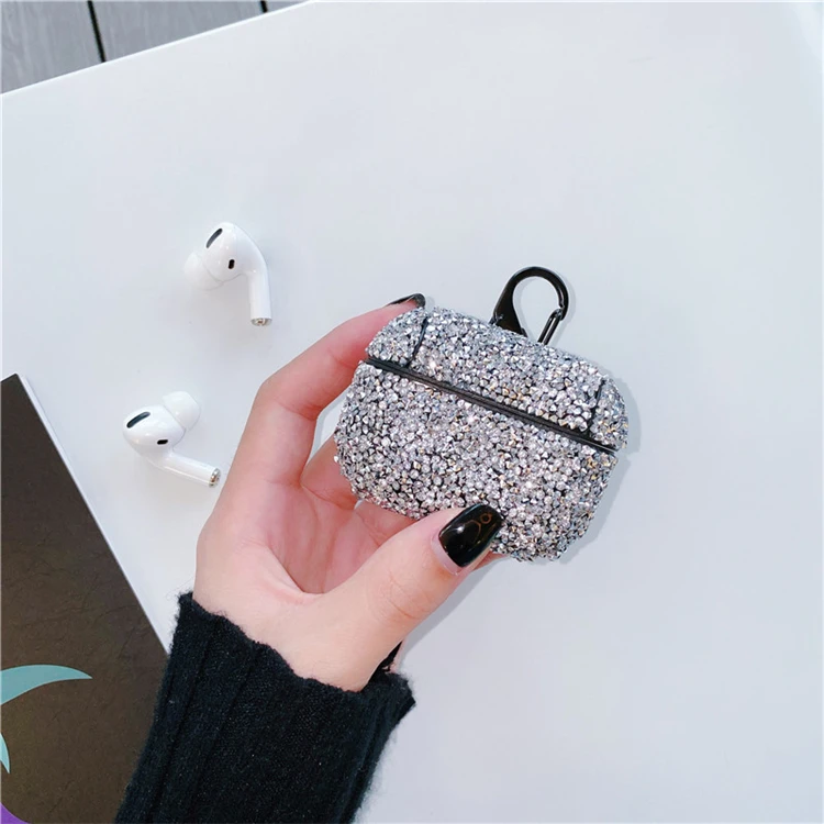 Цветной Алмазный защитный чехол для airpods pro коробка хранения наушников жесткий из поликарбоната с защитой