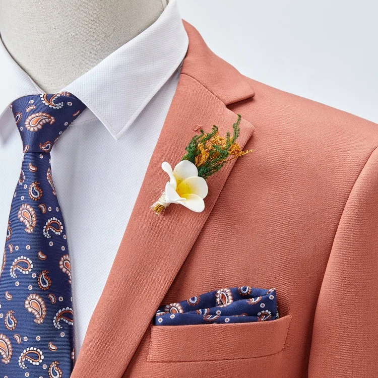 Popular wedding suit notched lapel single breasted slim fit suit for man