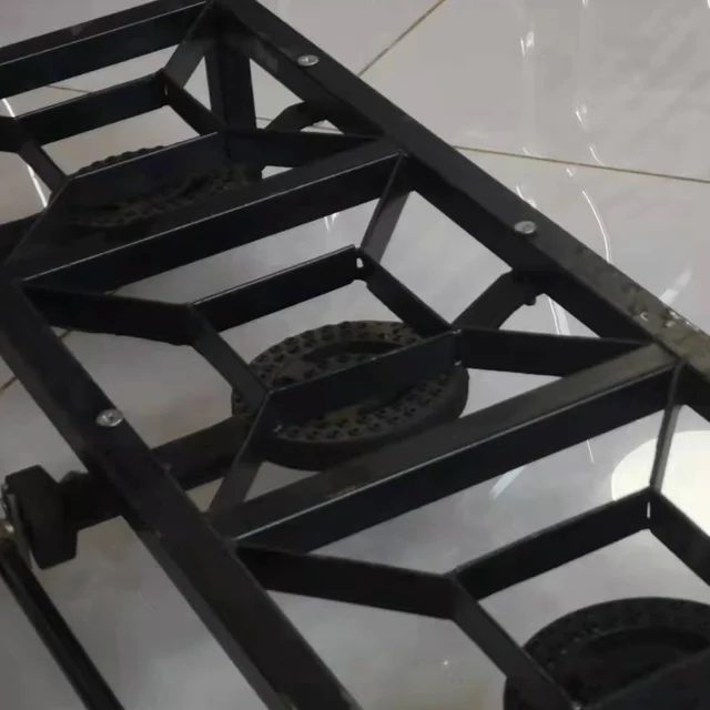 High Quality Cylinder Single Standing Burner Range Cooker Black Square Tube Gas Stove