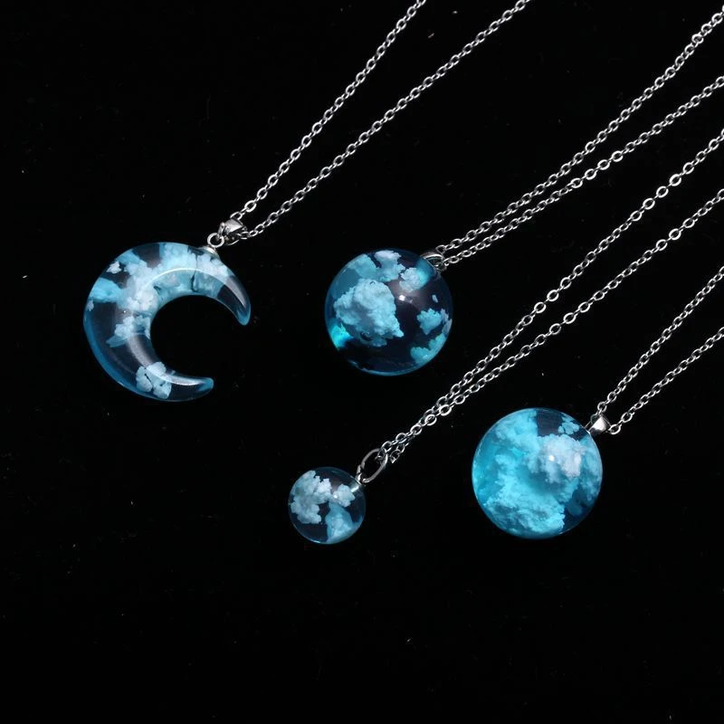 Wholesale Resin Sky Clouds Pendant Necklace Jewelry Necklace
