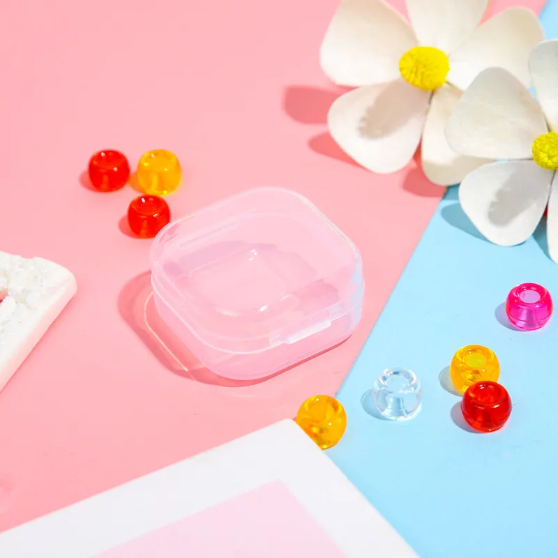 Earplug box transparent square case PP plastic  fish hook jewelry packaging case component accessories srorage container