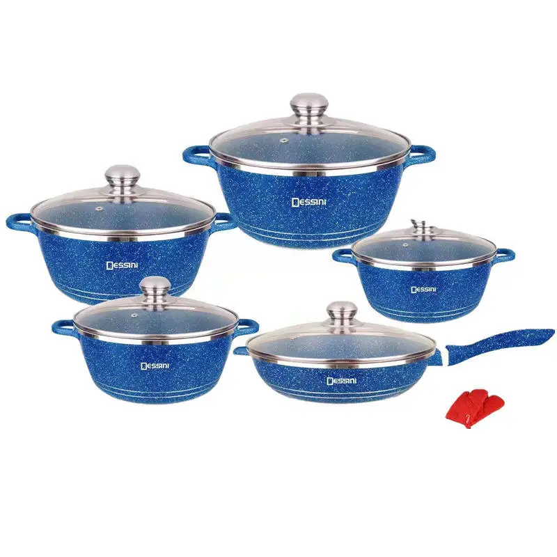 Dessini  Cooking Pots and Pans Cooker Sets Nonstick Coating Glass Lid Non-stick Cookware Set