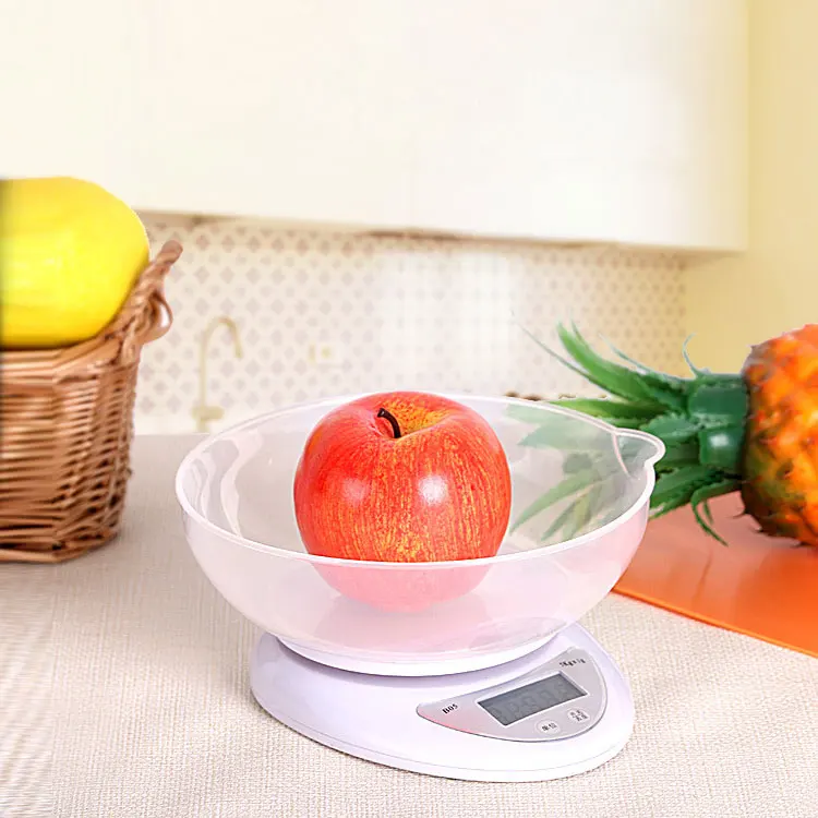 Portable Kitchenware 5kg Digital Kitchen Scale Digital Food Scale With Removable Bowl