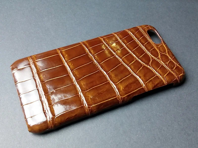 Nile belly skin genuine crocodile skin leather mobile phone case cover for iphone