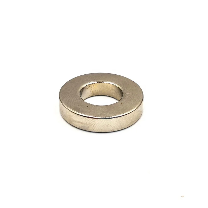 Strong N35 Ring NdFeB Rare Earth Magnet Ni Silver Coated Annular Neo Magnetic for Earphone