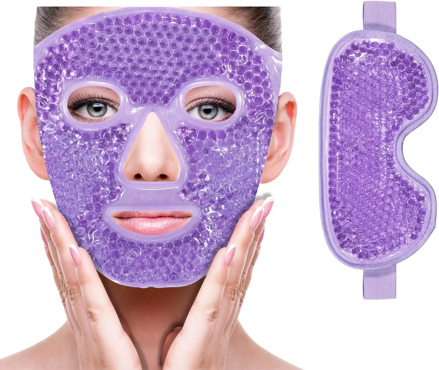 Cooling Ice Face Eye Mask Ice Pack Reduce Face Puff,Dark Circles,Gel Beads Hot Heat Cold Compress Pack,Pressure