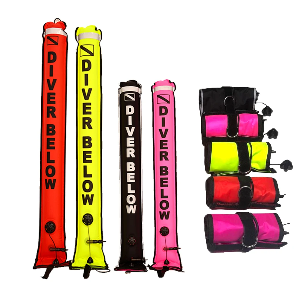 210 Denier Nylon Dive Accessories SMB Diving Inflatable Surface Marker Tube, Diving Marker SMB Surface Signal Buoy