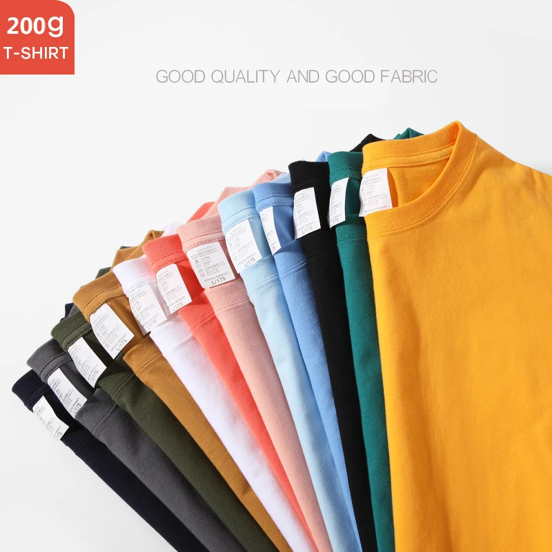 Wholesale combed cotton t-shirt with logo custom logo printed multicolor loose couple styles casual top