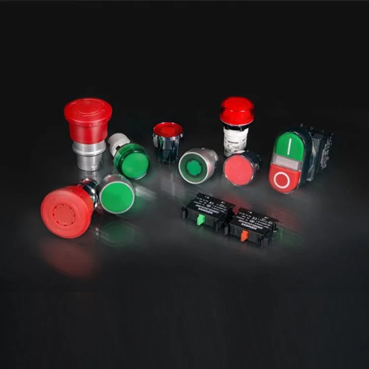 New Original Pushbutton 3SU1030-0AA20-0AA0 22 mm, Round, Plastic with Metal Front Ring, Red, Pushbutton, Flat, Latching