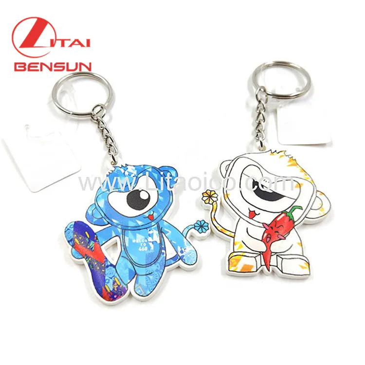 Hot Sales Promotion Customized sublimation PVC Key Chain Saucer Man Soft Rubber PVC Keychain