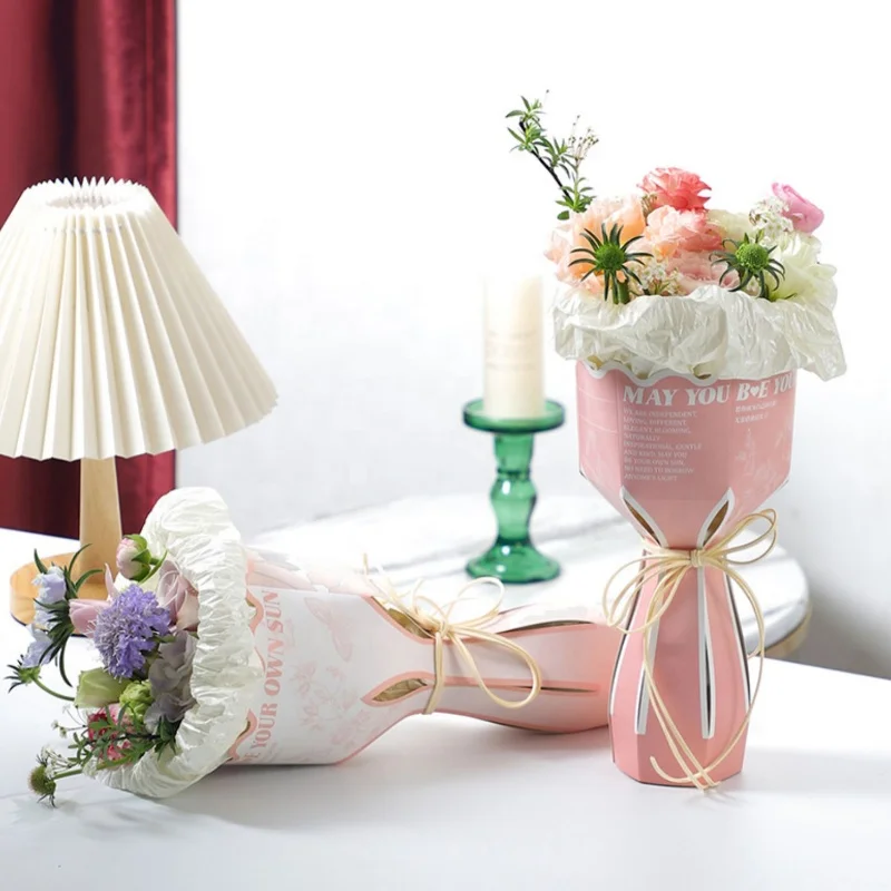 Custom Printed Bouquet Stand Paper Box Unique Flowers Bouquets Packaging Vase Boxes Customization Flower Display Paper Box