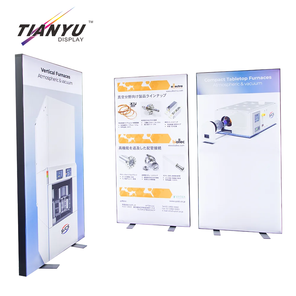 Tianyu Custom Double-sides Trade Show Booth Advertising Diaplsy Stand Led Light Box Frame Aluminum