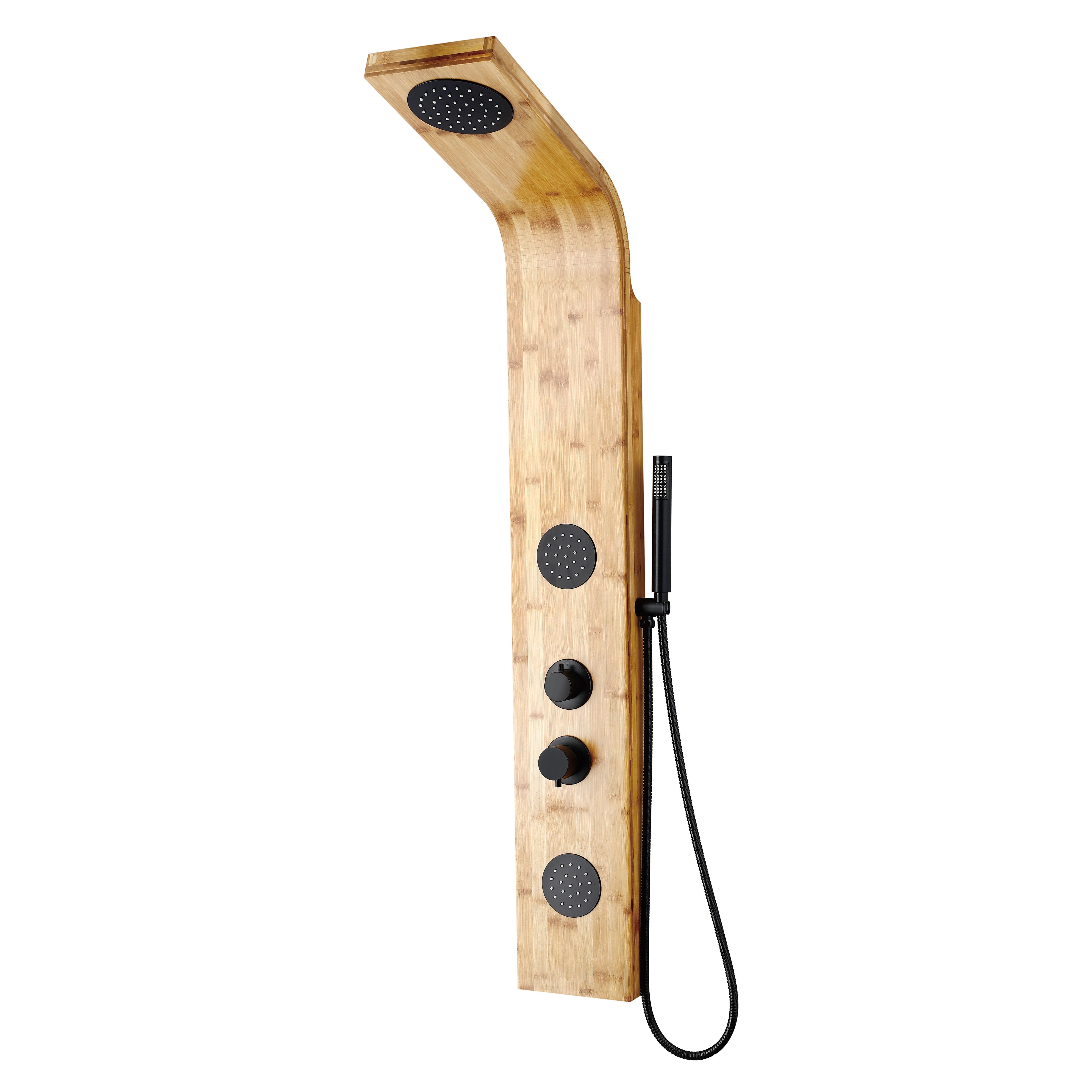 Vaguel New Product Fashion High Quality Bath Shower Set for 3 Way Valve Bath Shower Bamboo
