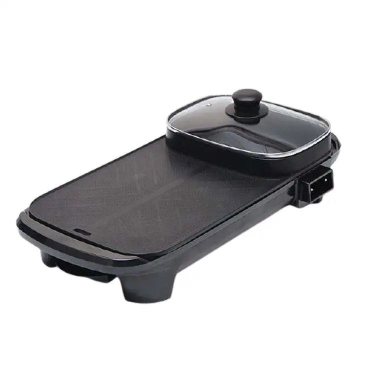 2-in-1 Home barbecue Small mini efficient multi-functional indoor table electric grill with hot pot