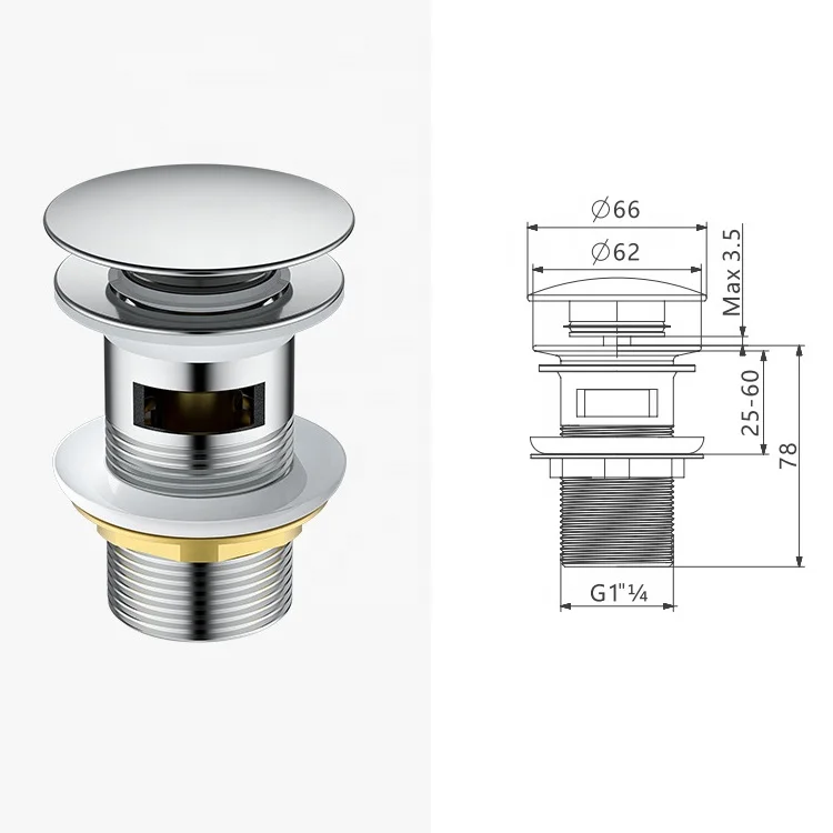 Brass Pop Up Drainer  Bathroom Basin Union Waste