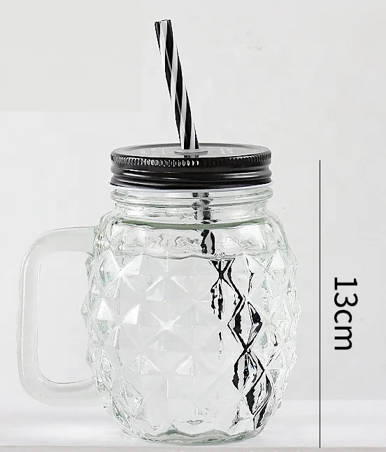 
American style mason glass jar mugs mini drinking with handle 
