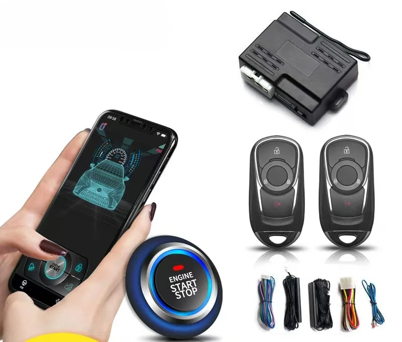 Factory wholesale car general mobile phone Bluetooth control car one key start keyless entry remote start one-way alarm