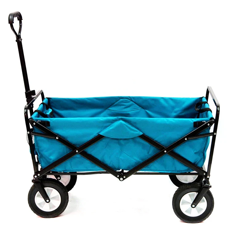 Manufacturer hot sale foldable wagon folding beach storage rolling trolley cart