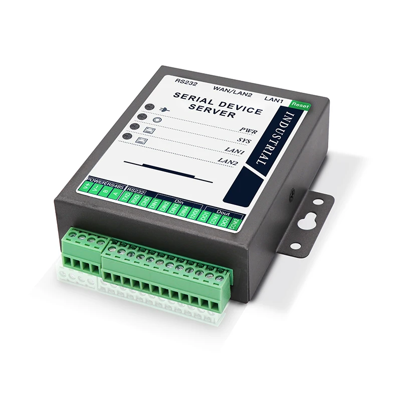 SERIALLINK RS232/RS485 to Ethernet Gateway with Dual Core 880MHZ CPU 2Gb RAM 2x1000M LAN ports 1x RS-232 1xRS485 Ports 4xDI,2xDO