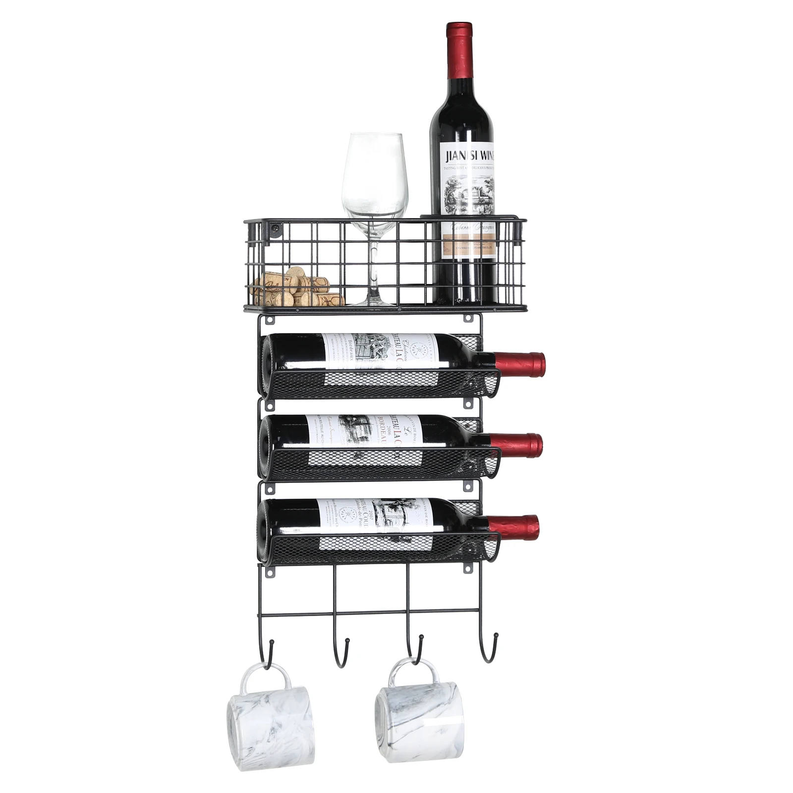 4 tier Shelf Storage Wire Basket  Wall Mounted Hair Dryer Holder Styling Tool Organizer