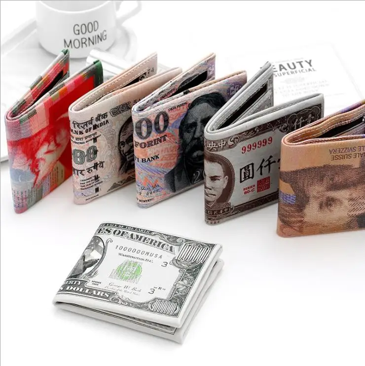 
 waterproof Foreign currency customized hot money wallet cion purse high quality PU money bag with several interlayers  