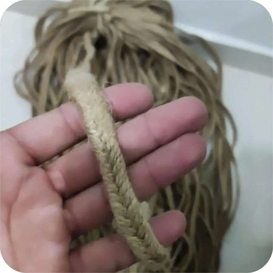 Flat Braided Jute Twine 12mm Wide Natural Jute Cord Rope for shoes