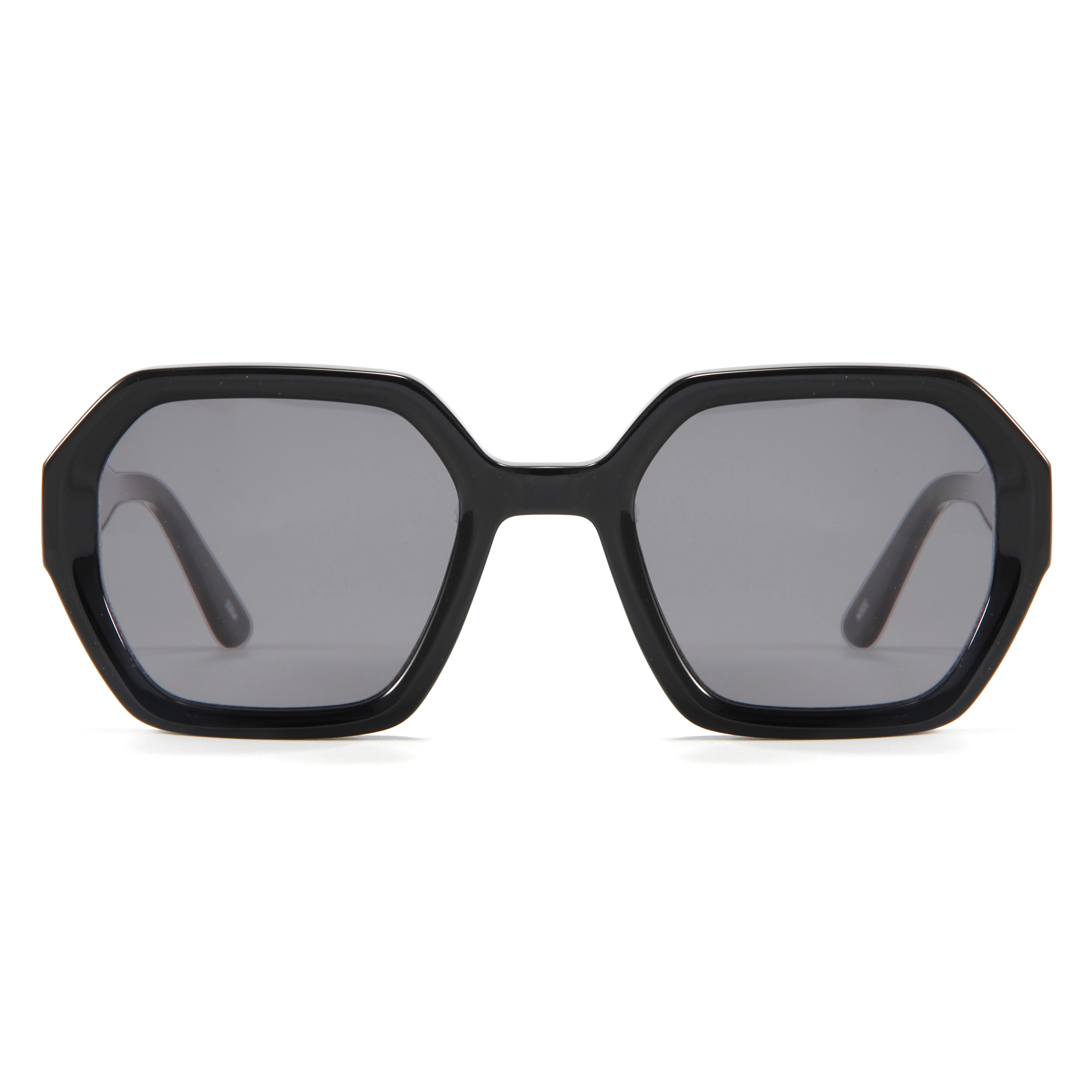 2023 Trend Polygon Flat Big Transparent Frame Shades Cr39 High Quality Hand Made Acetate  Sunglasses lightweight