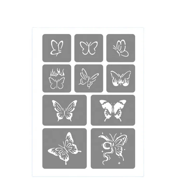 Custom Butter Fly Cute Heart Letters Temporary Tattoo Stencil  Personalized Design