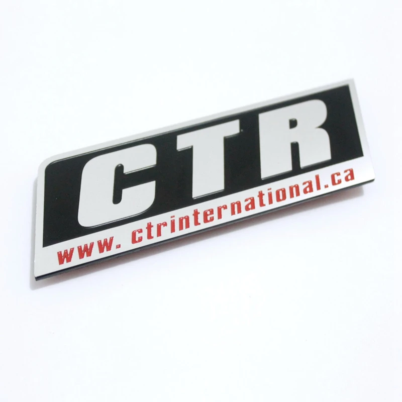 Custom brand Logo plate Metal Tags Embossed Logo 3D bright brushed colors